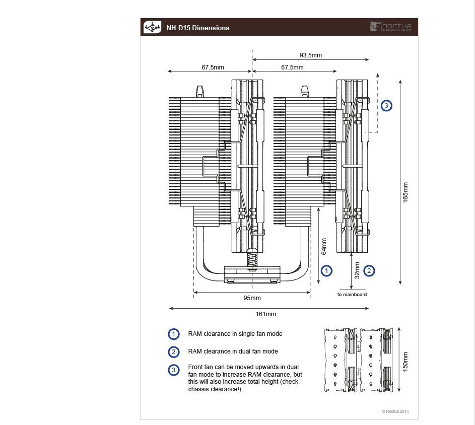 Noctua Nh-D15 6 Heat Pipe CPU Radiator Double Tower Double Cooling Fan Silent for Intel 115X 2011 2066 AMD Am4